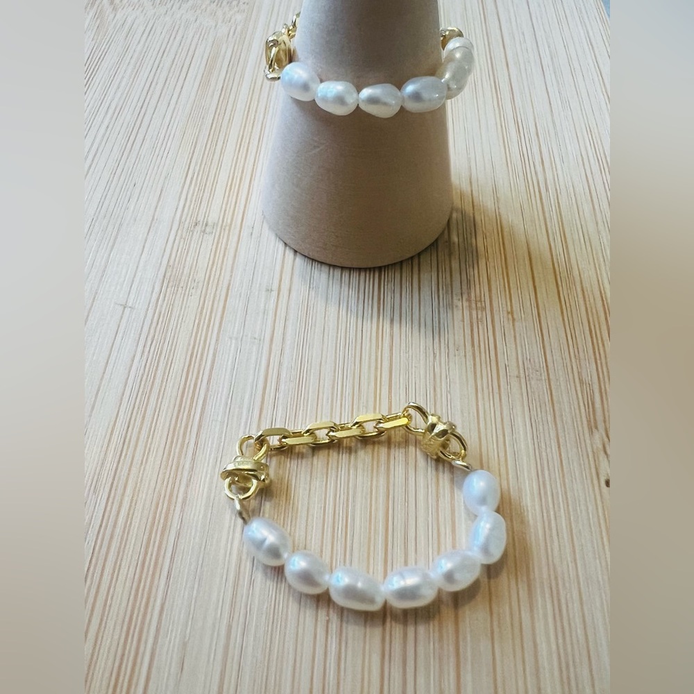 Freshwater pearl gold plated ring